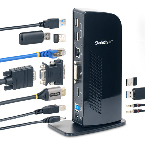USB 3.0 DOCKING STATION UNIVERSAL DUAL MONITOR HDMI DVI