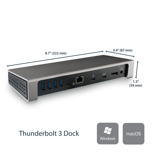 THUNDERBOLT 3 DOCK 4K 85W PD DUAL MONITOR LAPTOP DOCKING STATION