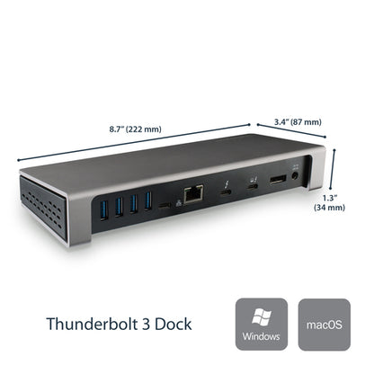 THUNDERBOLT 3 DOCK 4K 85W PD DUAL MONITOR LAPTOP DOCKING STATION