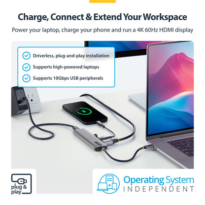 USB-C HDMI MULTIPORT HUB - 140W PD CHARGING 4K 60HZ 10GBPS
