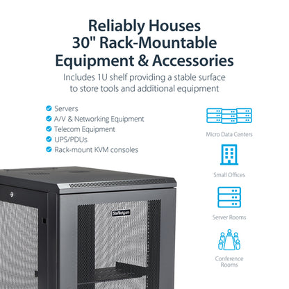 18U AV RACK CABINET ENCLOSURE NETWORK EQUIPMENT SERVER RACK