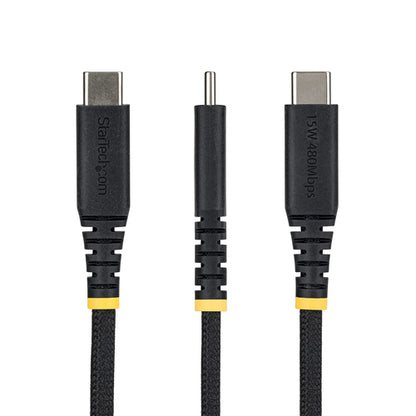6IN USB-A TO USB-C CABLE BRAIDED USB 2.0 CHARGER CORD (USB2AC6INBR)