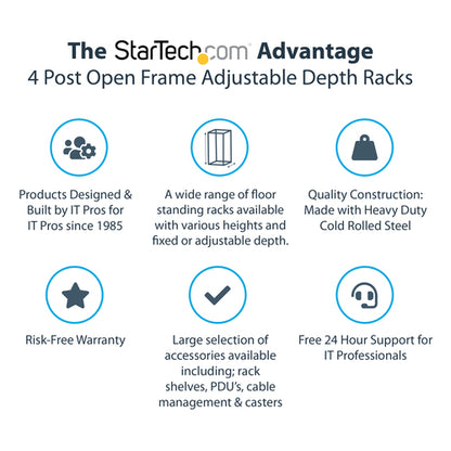 15U OPEN FRAME SERVER RACK 4 POST NETWORK EQUIPMENT RACK
