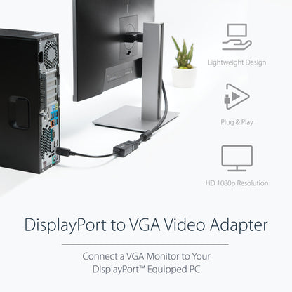 DISPLAYPORT TO VGA ADAPTER - DP 1.2 TO VGA VIDEO CONVERTER DONGLE