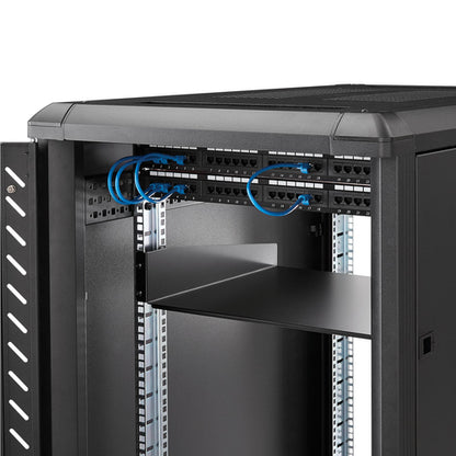 BLACK STANDARD UNIVERSAL SERVER RACK CABINET SHELF