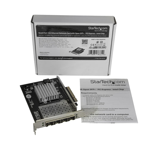 4 PORT 10GB SFP+ NETWORK CARD 10GBIT PCIE NIC FIBER ADAPTER INTEL