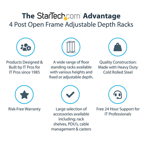 18U OPEN FRAME SERVER RACK 4 POST NETWORK EQUIPMENT RACK
