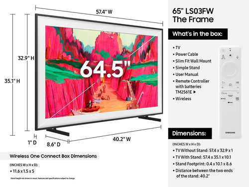 BSTOCK 2025 65IN FRAME PRO NEO QLED TV LS03FW SERIES FRAME PRO NEO (QN65LS03FWFXZA)