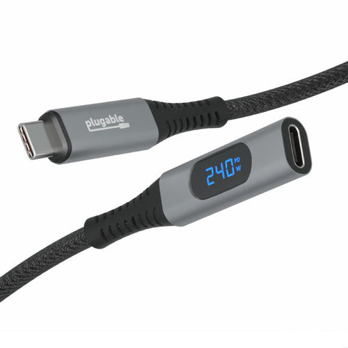 PLUGABLE USB-C EXTENSION CABLE EXTENSION CABLE W 240W POWER METER