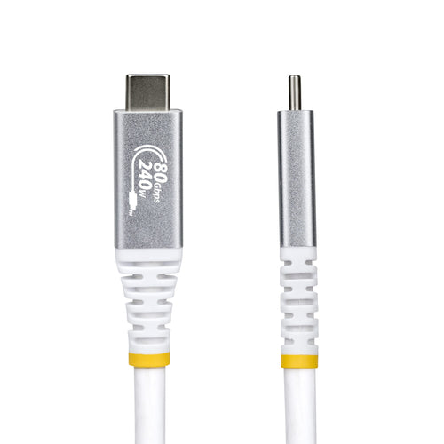 3FT USB4 CABLE WHITE USB-IF CERTIFIED 8K120/DP2.1/240W/80GBPS