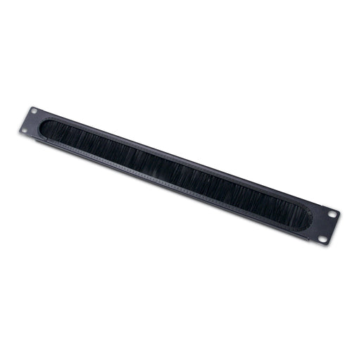 1U CABLE PASS THROUGH W/ BRUSH STRIP BLACK