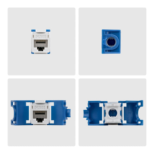 CAT6 UTP KEYSTONE JACK 24-PACK 180-DEGREE TOOLLESS WHITE