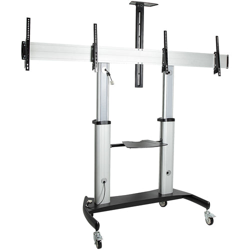 ROLLING TV STAND DUAL TV CART MOBILE DISPLAY CART VESA MOUNT