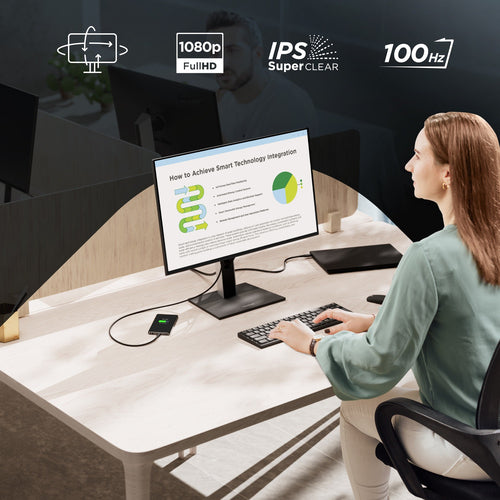 27IN 1080P ERGONOMIC 100HZ MNTR WITH HDMI DISPLAYPORT AND USB HUB