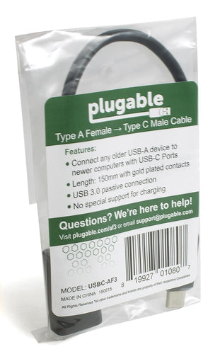 PLUGABLE USBC-AF3 USB C TO USC ADAPTER CABLE