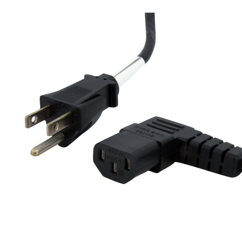6FT COMPUTER POWER CORD NEMA 5-15P TO RIGHT ANGLE C13 POWER CORD