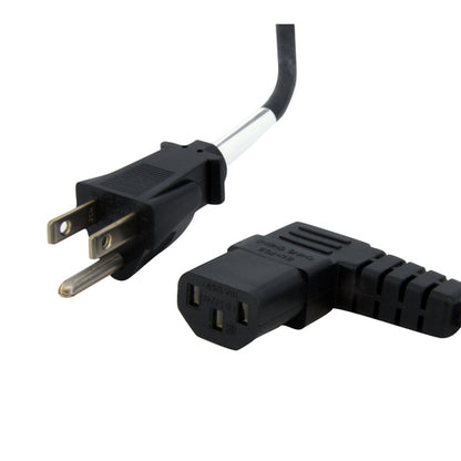6FT COMPUTER POWER CORD NEMA 5-15P TO RIGHT ANGLE C13 POWER CORD