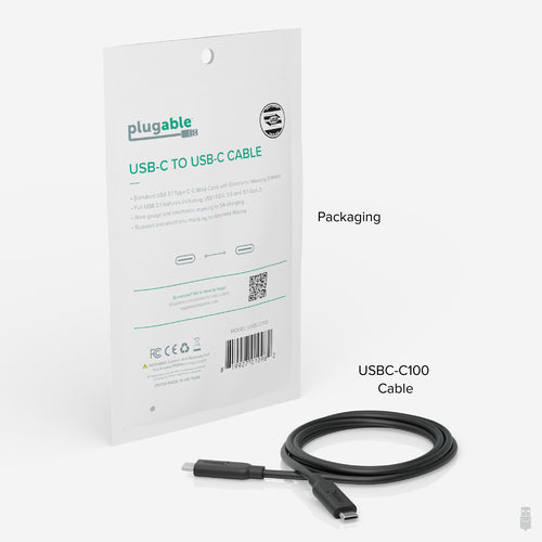 PLUGABLE USBC-C100 10 GBPS USB C TO USB C CABLE