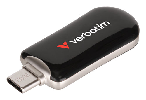 VERBATIM 128GB PLECTRA USB-C FLASH DRIVE BLACK