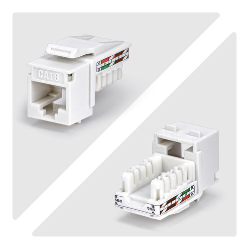 CAT6 UTP KEYSTONE JACK 24-PACK 90-DEGREE 110 PUNCH DOWN WHITE (C6KEY110WHE24PK)