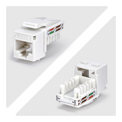 CAT6 UTP KEYSTONE JACK 24-PACK 90-DEGREE 110 PUNCH DOWN WHITE (C6KEY110WHE24PK)