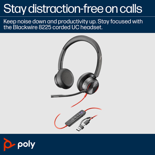 POLY BW 8225-M USB-C HS USB-C/A +USB-C/A