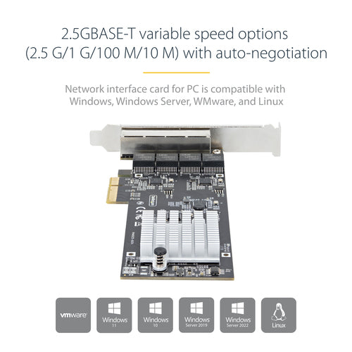 4-PORT 2.5G PCIE NETWORK CARD - QUAD NBASE-T ETHERNET CARD