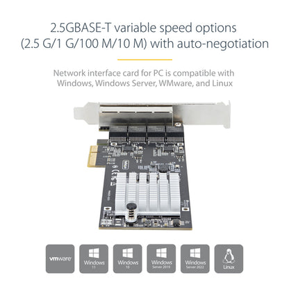 4-PORT 2.5G PCIE NETWORK CARD - QUAD NBASE-T ETHERNET CARD