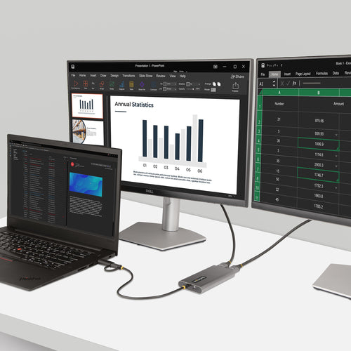 USB-C TO DUAL-HDMI ADAPTER - USB TO HDMI CONVERTER 4K 60HZ PD