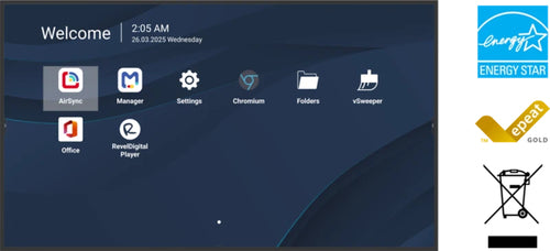 86IN 4K COMMERCIAL DISPLAY 500NITS 5000:1 8GB RAM/32GB STORAGE