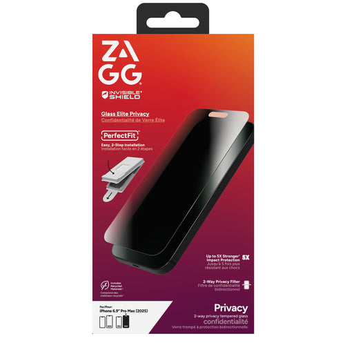 ZAGG GLASS ELITE PRIVACY SCREEN PROTECTOR FOR IPHONE 17 PRO MAX (200118658)