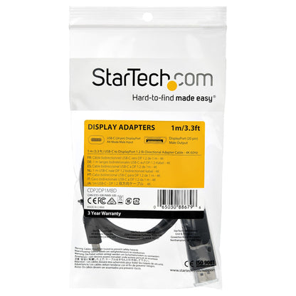 3FT/1M USB C TO DISPLAYPORT 1.2 CABLE ADAPTER DP TO USBC CONVERTER