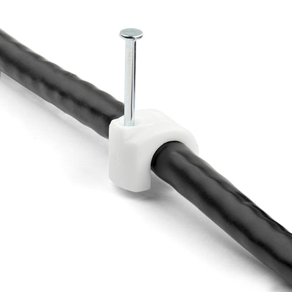 100PK CABLE CLIPS WITH NAIL CORD MOUNTING FASTENERS FOR WALL L