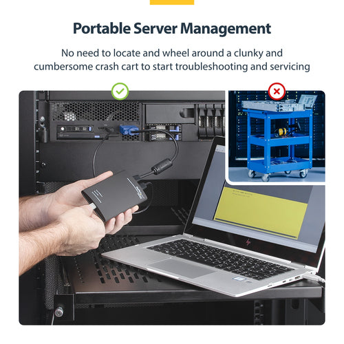 CRASH CART ADAPTER KVM CONSOLE LAPTOP USB VGA PORTABLE KVM CONSOLE