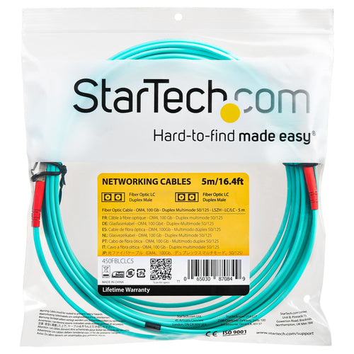 5M MULTIMODE FIBER OPTIC CABLE OM3 LC/LC 50/125 LSZH FIBER CABLE