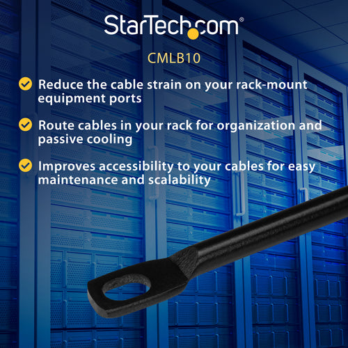 CABLE LACING BAR HORIZONTAL 10PACK SERVER RACK CABLE MANAGEMENT