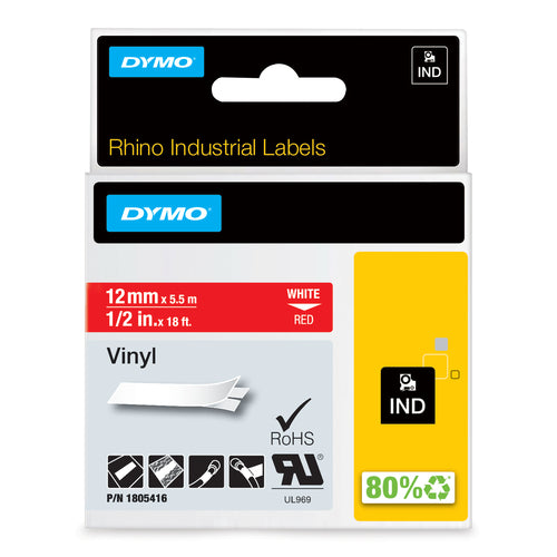1/2IN RED VINYL LABELS FOR RHINO 6500 6000 5200 5000 4200 3000 (1805416)