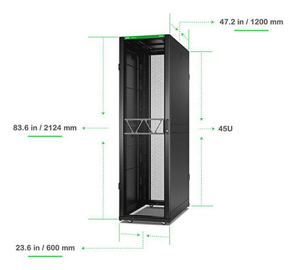APC NETSHELTER SX GEN 2 45U SERVER RACK ENCLOSURE W/SIDES BLACK (AR3305B2)