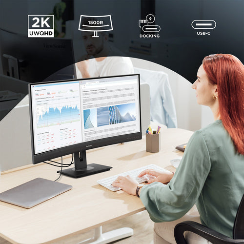 34IN UWQHD CURVED DOCKING MONIT WITH ERGONOMIC 21:9 100W USB C AND (VG3456CA)