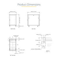 15U SERVER RACK CABINET 4 POST NETWORK EQUIPMENT RACK W/ CASTERS