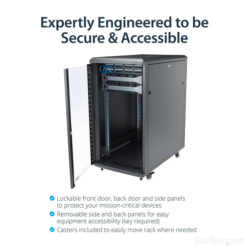22U SERVER RACK CABINET NETWORK EQUIPMENT RACK ENCLOSURE