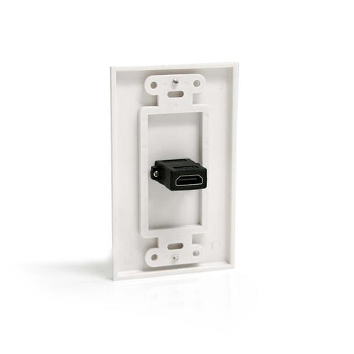 HDMIPLATE SINGLE OUTLET FEMALE HDMI WALL PLATE WHITE