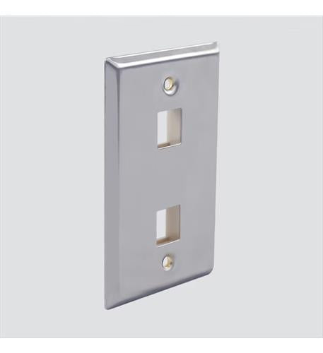 2 PORT SINGLE GANG STAINLESS PLATE