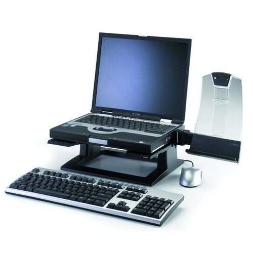 ADJUSTABLE NOTEBOOK RISER BLACK 4-6 INCHES ADJUSTABLE