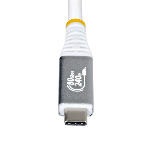 1.5FT USB4 CABLE WHITE USB-IF CERTIFIED 8K120/DP2.1/240W/80GBPS