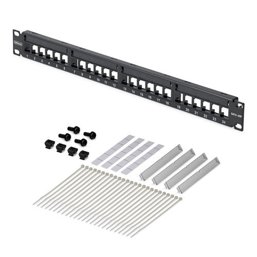 1U BLANK KEYSTONE PATCH PANEL 24 PORT/UTP/RACKMOUNT RJ45 PANEL (C6PANELUTP241U)
