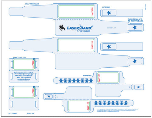 WRISTBANDS/TAGS PAPER/PET 8.5X11IN 216X279MM 2ADV ADH (LB2-L3-FAMILY-NUM)