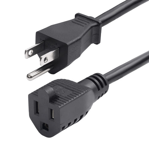 8FT POWER EXTENSION CORD NEMA 5-15P TO 5-15R 10A 125V