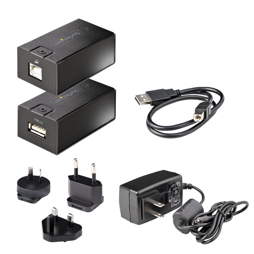 USB 2.0 EXTENDER HUB - USB-A OVER CAT5/6 ETHERNET CABLE RJ45