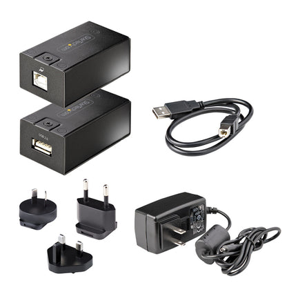 USB 2.0 EXTENDER HUB - USB-A OVER CAT5/6 ETHERNET CABLE RJ45